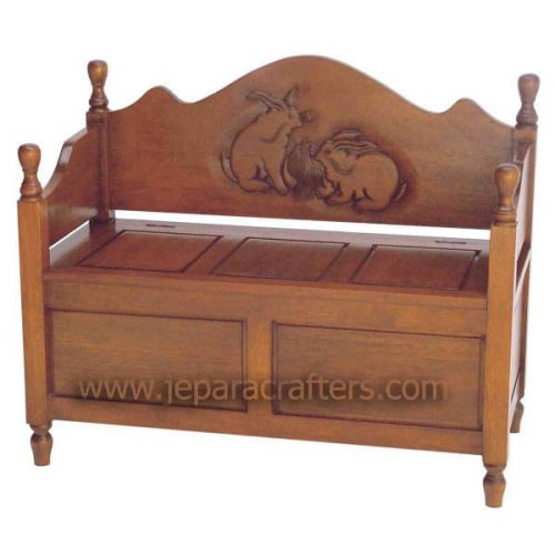 Mahogany Rabbit Carved Bench MH-SF011